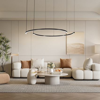 Immax NEO 07329L - Lampada a sospensione dimmerabile con cavo FINO LED/72W/230V 120 cm Tuya nero + telecomando