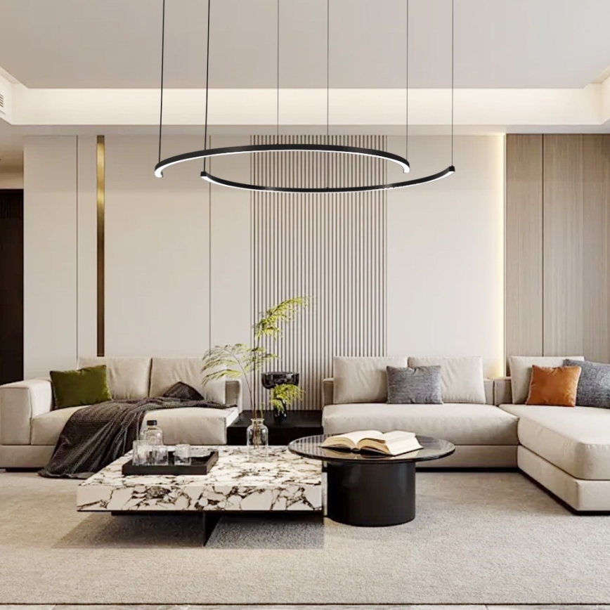 Immax NEO 07329L - Lampada a sospensione dimmerabile con cavo FINO LED/72W/230V 120 cm Tuya nero + telecomando