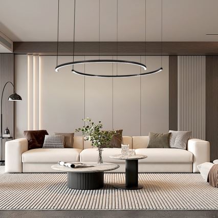 Immax NEO 07329L - Lampada a sospensione dimmerabile con cavo FINO LED/72W/230V 120 cm Tuya nero + telecomando