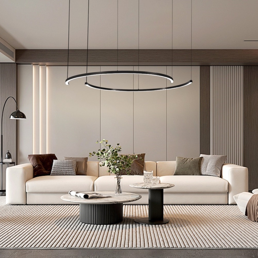 Immax NEO 07329L - Lampada a sospensione dimmerabile con cavo FINO LED/72W/230V 120 cm Tuya nero + telecomando