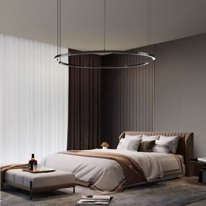 Immax NEO 07329L - Lampada a sospensione dimmerabile con cavo FINO LED/72W/230V 120 cm Tuya nero + telecomando