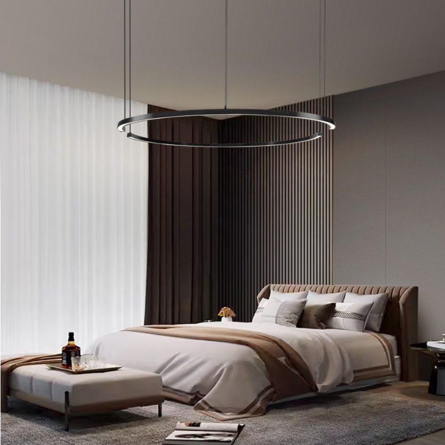 Immax NEO 07329L - Lampada a sospensione dimmerabile con cavo FINO LED/72W/230V 120 cm Tuya nero + telecomando
