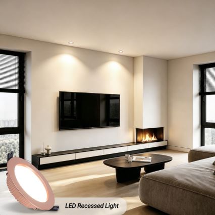 Immax NEO 07330L - DOWN downlight da incasso LED dimmerabile LED/12W/230V Wi-Fi Tuya Ø 12 cm, oro rosa