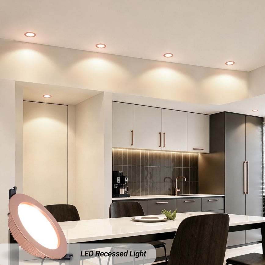 Immax NEO 07330L - DOWN downlight da incasso LED dimmerabile LED/12W/230V Wi-Fi Tuya Ø 12 cm, oro rosa