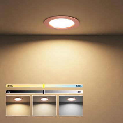 Immax NEO 07330L - DOWN downlight da incasso LED dimmerabile LED/12W/230V Wi-Fi Tuya Ø 12 cm, oro rosa