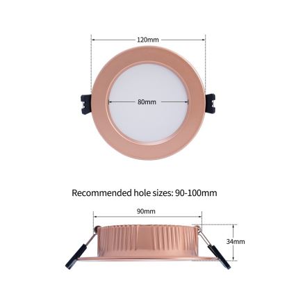 Immax NEO 07330L - DOWN downlight da incasso LED dimmerabile LED/12W/230V Wi-Fi Tuya Ø 12 cm, oro rosa