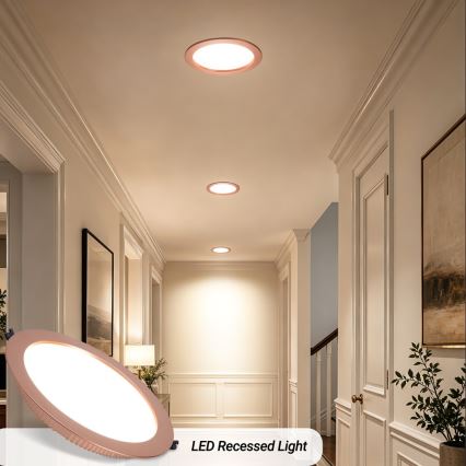 Immax NEO 07331L - DOWN Lampada da incasso a LED dimmerabile 36 W / 230 V Wi‑Fi Tuya Ø 23 cm oro rosa