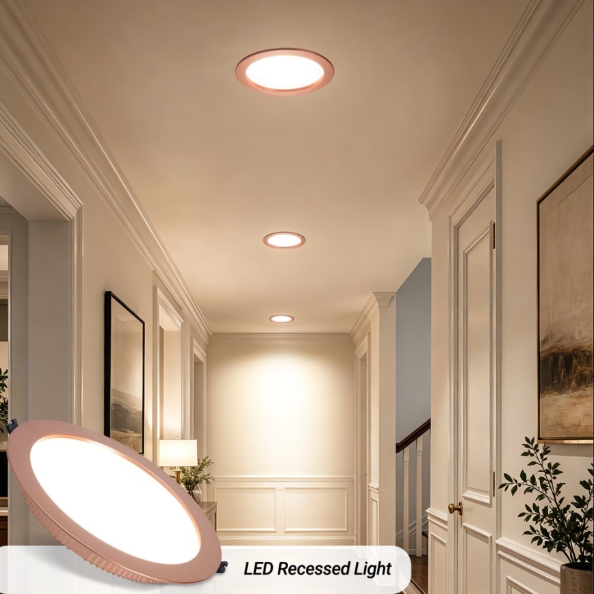 Immax NEO 07331L - DOWN Lampada da incasso a LED dimmerabile 36 W / 230 V Wi‑Fi Tuya Ø 23 cm oro rosa