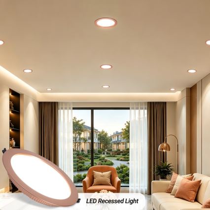 Immax NEO 07331L - DOWN Lampada da incasso a LED dimmerabile 36 W / 230 V Wi‑Fi Tuya Ø 23 cm oro rosa