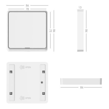 Immax NEO 07506L - Interruttore 1-bottone SMART 1xCR2430 Zigbee 3.0 Tuya