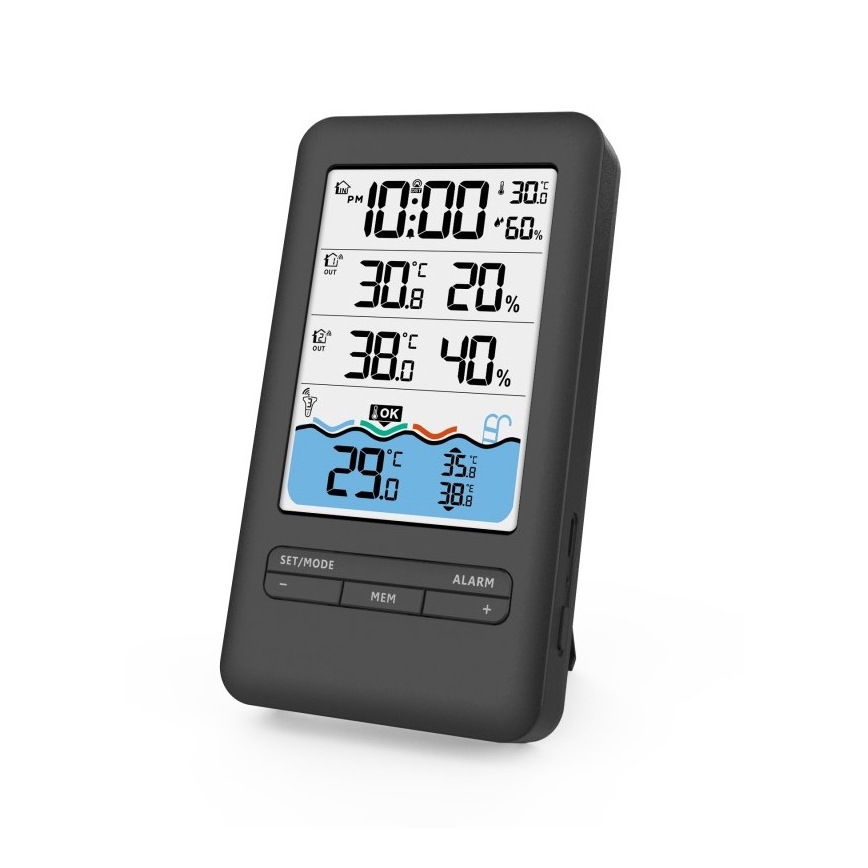 Immax NEO 07529L - Sensore intelligente di temperatura della piscina +2x sensore di temperatura e umidità interna Wi-Fi Tuya