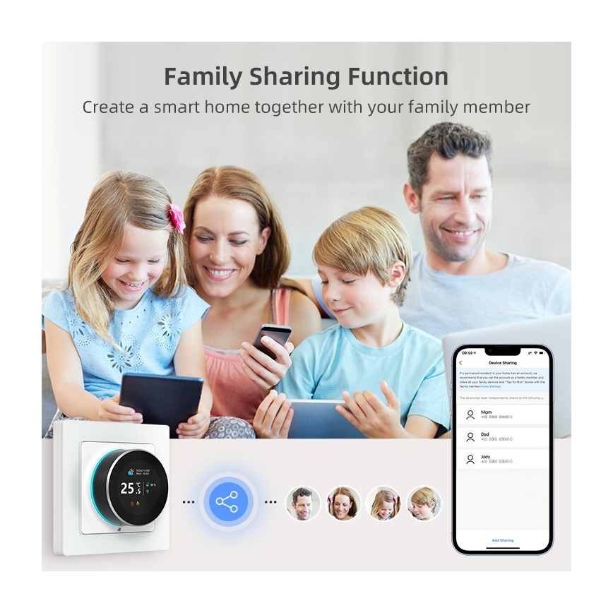 Immax NEO 07534L - Termostato per riscaldamento a pavimento SMART 230V/3A Wi-Fi Tuya