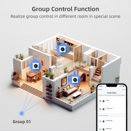 Immax NEO 07535L - Termostato SMART per riscaldamento elettrico a pavimento 230V/16A Wi-Fi Tuya