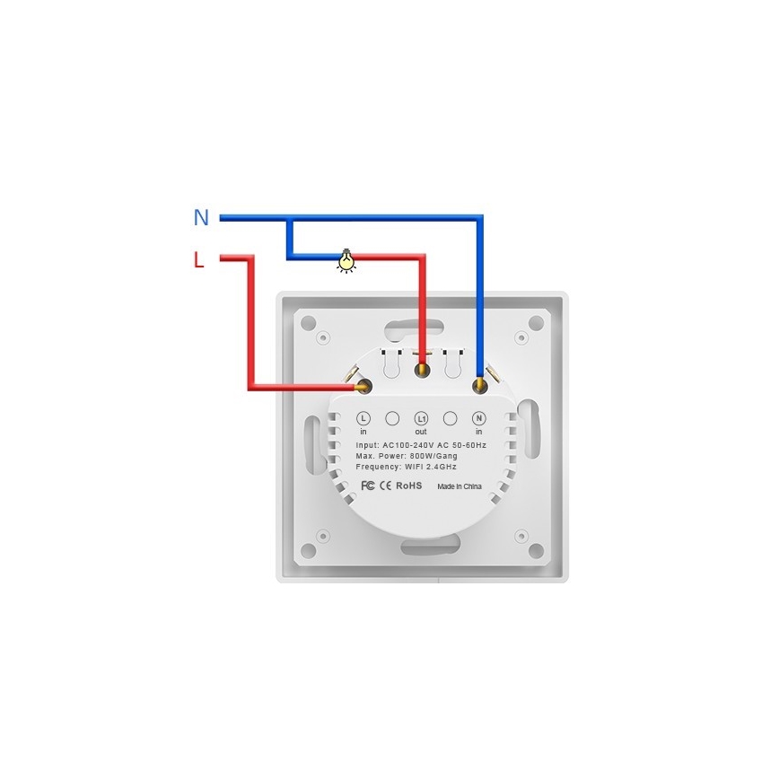 Immax NEO 07538L - Interruttore SMART a 1 tasto 230V Wi-Fi Tuya