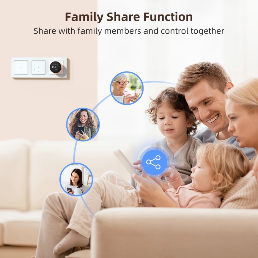 Immax NEO 07539L - Interruttore Smart a 2 pulsanti 230V con Wi-Fi Tuya