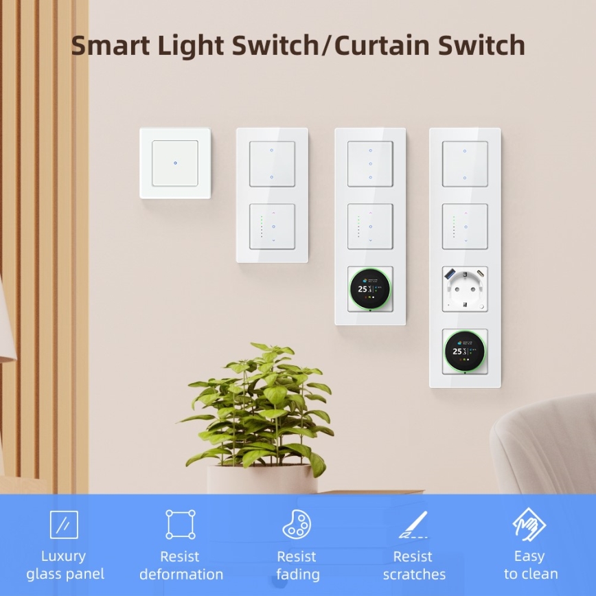 Immax NEO 07539L - Interruttore Smart a 2 pulsanti 230V con Wi-Fi Tuya