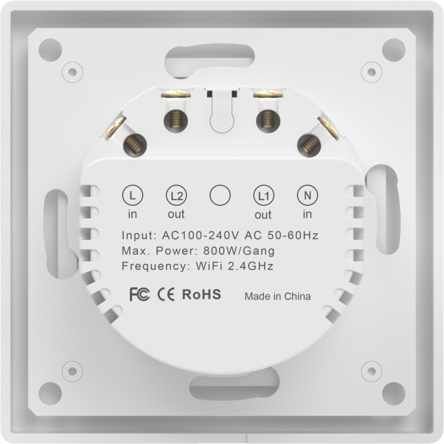 Immax NEO 07539L - Interruttore Smart a 2 pulsanti 230V con Wi-Fi Tuya
