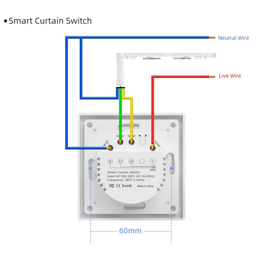 Immax NEO 07540L - Interruttore intelligente per il controllo di tende veneziane e tapparelle 230V Wi-Fi Tuya