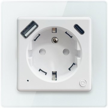 Immax NEO 07544L - Presa intelligente Tipo E 16A/230V con 1x USB-A + 1x USB-C (PD 20W) e Wi-Fi