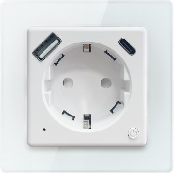 Immax NEO 07552L - Presa intelligente di tipo F 16A/230V + 1xUSB-A+1xUSB-C PD 20W