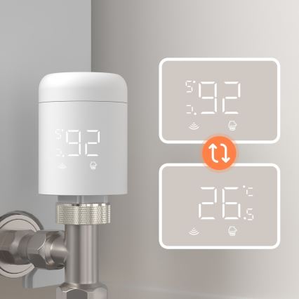 Immax NEO 07554L - Testa termostatica con alimentazione a 3 batterie AA