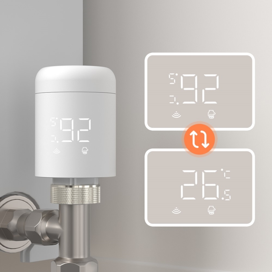 Immax NEO 07554L - Testa termostatica con alimentazione a 3 batterie AA