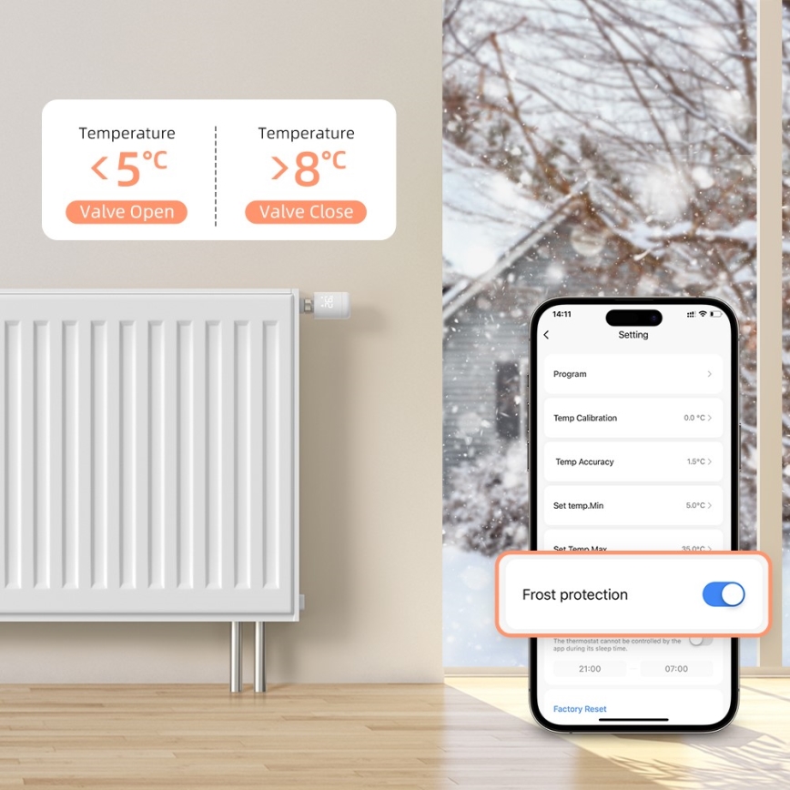 Immax NEO 07554L - Testa termostatica con alimentazione a 3 batterie AA
