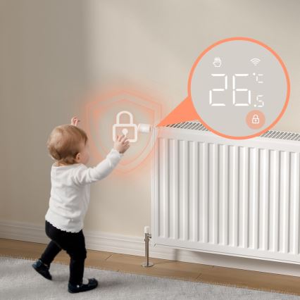 Immax NEO 07554L - Testa termostatica con alimentazione a 3 batterie AA