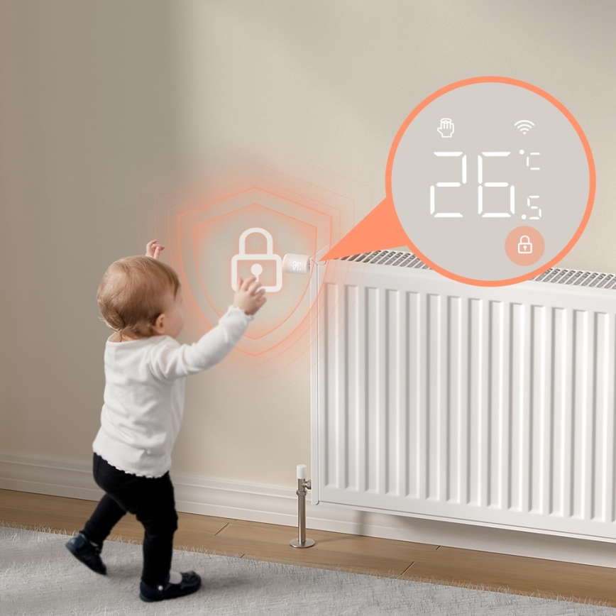 Immax NEO 07554L - Testa termostatica con alimentazione a 3 batterie AA
