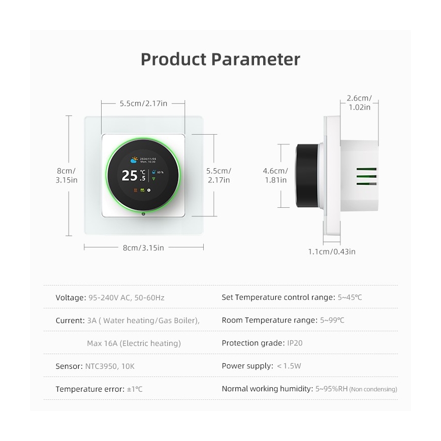 Immax NEO 07555L - Termostato SMART per riscaldamento elettrico a pavimento 230V/16A