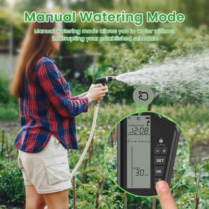 Immax NEO 07556L - Elettrovalvola per irrigazione 4xAA IP65 Wi-Fi Tuya