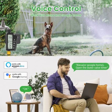 Immax NEO 07556L - Valvola per irrigazione 4xAA IP65 Wi-Fi Tuya