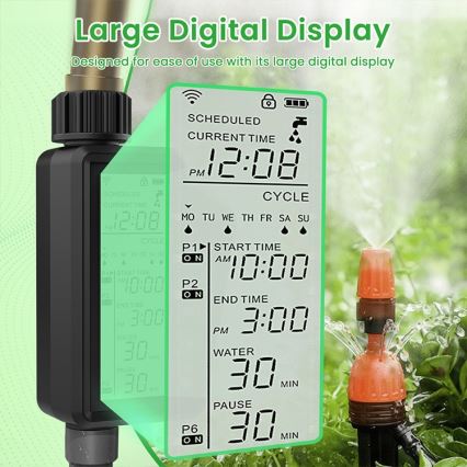 Immax NEO 07556L - Valvola per irrigazione 4xAA IP65 Wi-Fi Tuya
