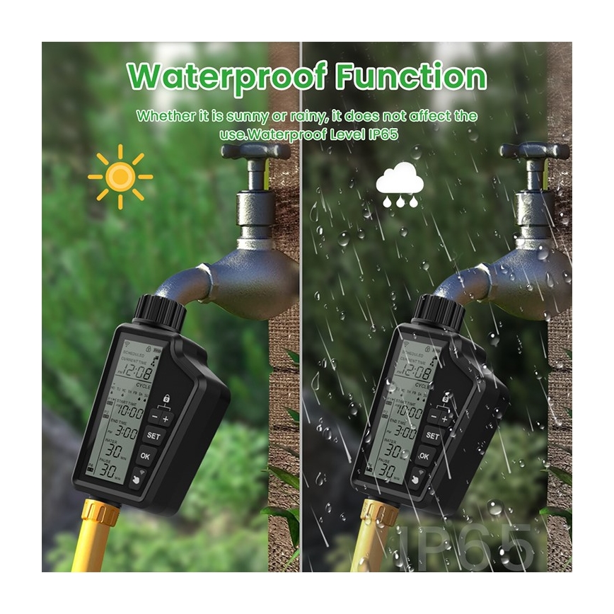 Immax NEO 07556L - Valvola per irrigazione 4xAA IP65 Wi-Fi Tuya