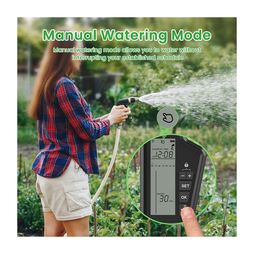 Immax NEO 07556L - Valvola per irrigazione 4xAA IP65 Wi-Fi Tuya