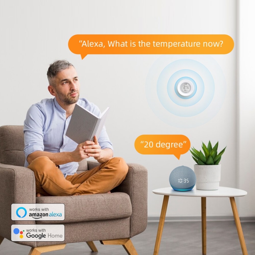 Immax NEO 07557L - Sensore intelligente di temperatura e umidità 1xCR2430 Tuya