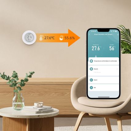 Immax NEO 07557L - Sensore intelligente di temperatura e umidità 1xCR2430 Tuya