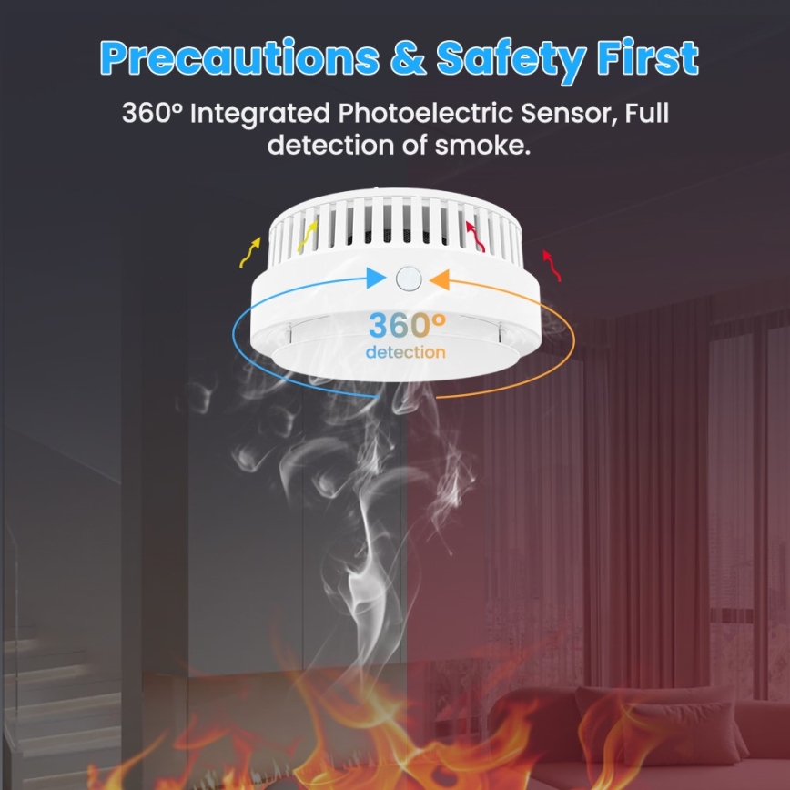 Immax NEO 07558L - Rilevatore di fumo 1xCR123A Tuya