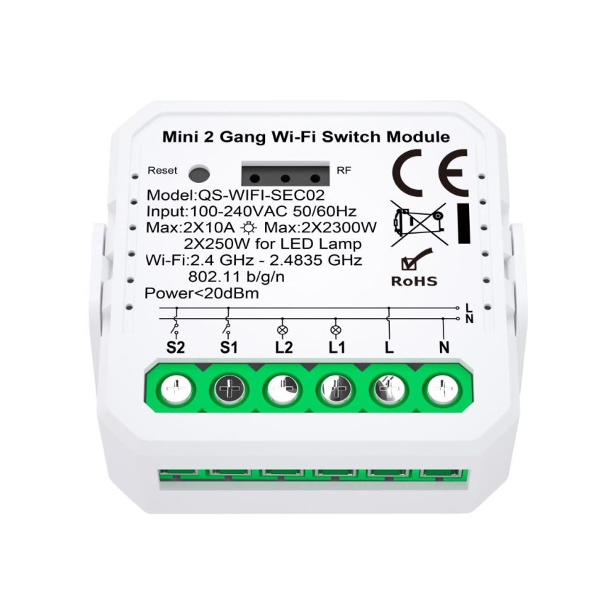 Immax NEO 07571L - Smart telecomando NEO LITE V7 2 bottoni Wi-Fi Tuya