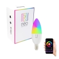 Immax NEO 07716L - LED RGB+CCT Lampadina dimmerabile E14/5,5W/230V 2700K Wi-Fi Tuya