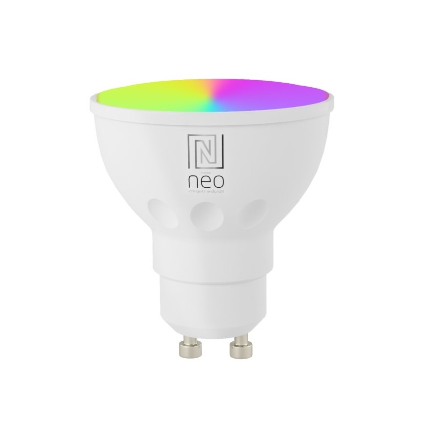 Immax NEO 07724CDO - Confezione da 3 lampadine LED RGB+CCT dimmerabili GU10/4,8W/230V 2700-6500K Wi-Fi Tuya + telecomando