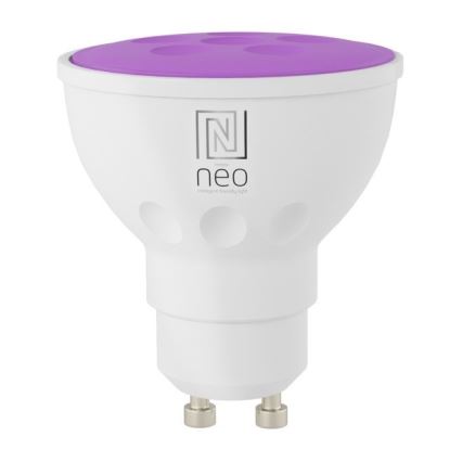 Immax NEO 07724CDO - Confezione da 3 lampadine LED RGB+CCT dimmerabili GU10/4,8W/230V 2700-6500K Wi-Fi Tuya + telecomando