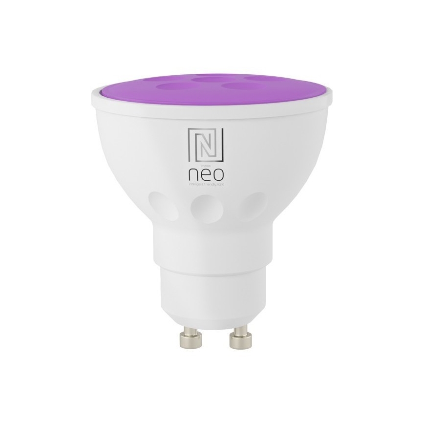 Immax NEO 07724CDO - Confezione da 3 lampadine LED RGB+CCT dimmerabili GU10/4,8W/230V 2700-6500K Wi-Fi Tuya + telecomando