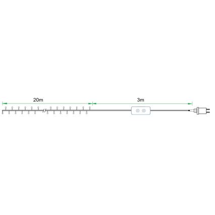 Immax NEO 07749L - Catena LED dimmerabile per esterni NEO LITE 200xLED/8 funzioni 23m 2700-6500K IP44 Wi-Fi Tuya