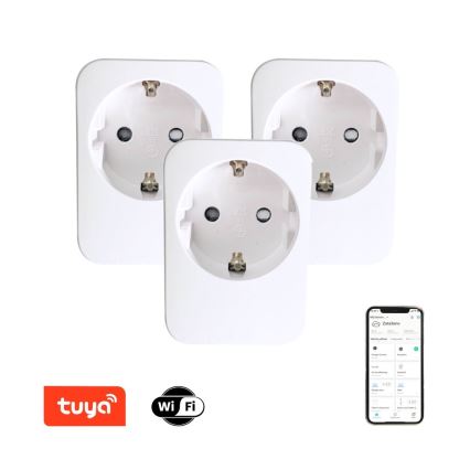 Immax NEO 07761C - Set da 3 prese intelligenti NEO LITE 3680W/230V/16A Wi-Fi Tuya SCHUKO