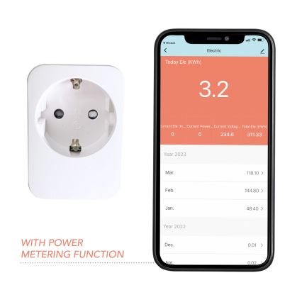 Immax NEO 07761L - Presa intelligente NEO LITE 3680W/230V/16A Wi-Fi Tuya SCHUKO