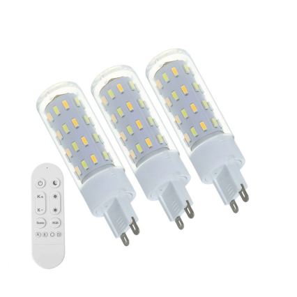 Immax NEO 07763CDO - Set da 3 lampadine LED CCT dimmerabili G9/4W/230V Wi-Fi Tuya + telecomando