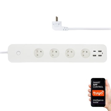 Immax NEO 07771L - Cavo di prolunga NEO LITE Smart 4AC+3xUSB+1xUSB C Wi-Fi Tuya