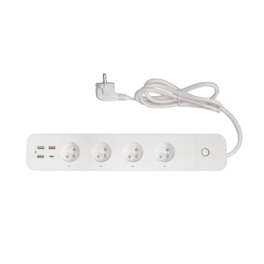 Immax NEO 07771L - Cavo di prolunga NEO LITE Smart 4AC+3xUSB+1xUSB C Wi-Fi Tuya