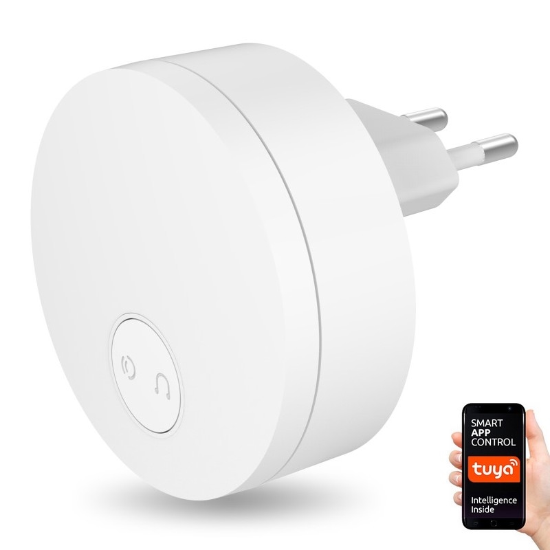 Immax NEO 07779L - Campanello wireless con spina integrata - unità interna 230V Wi-Fi Tuya bianco